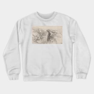 A Page from a Cornish Sketchbook - Cornwall 30 by Samuel Palmer Crewneck Sweatshirt